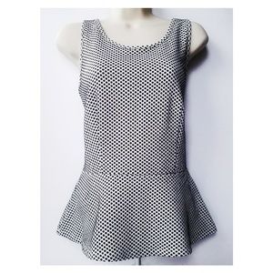 Ann Taylor Peplum Polka Dot Top